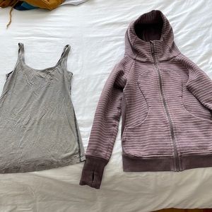 Pack of 2 Lululemon tank top and sweatshirt! size Medium